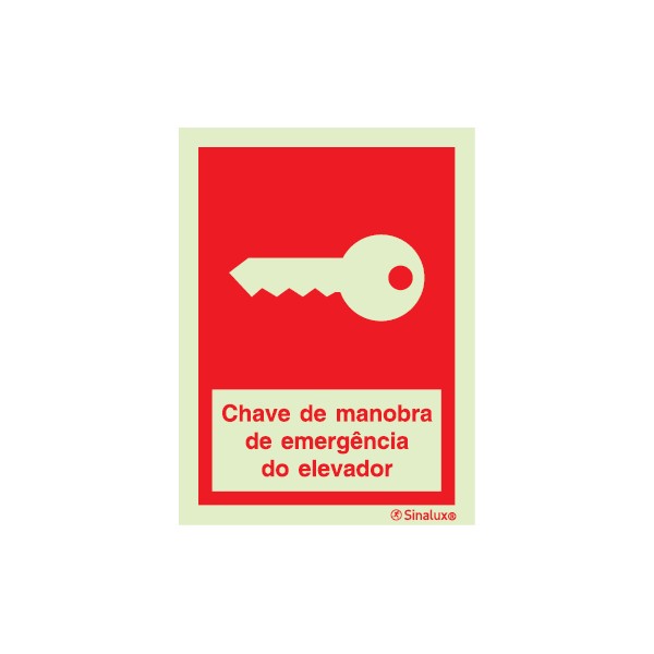 Chave de manobra de emergência do elevador 100x150 mm