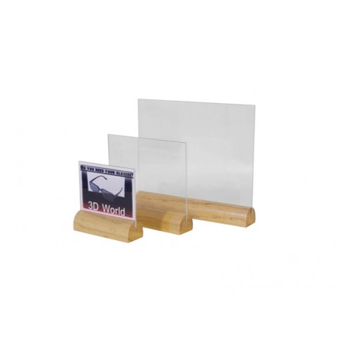 Menühalter mit ovalem Boden aus Holz | Horizontal Menühalter mit ovalem Boden aus Holz | Horizontal