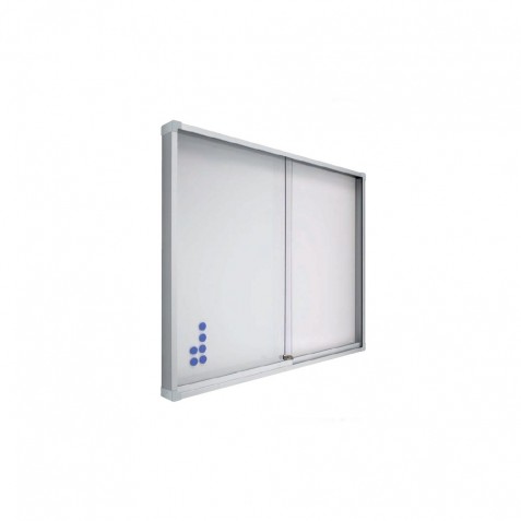 Graue magnetische Vitrine - Korkvitrinen Graue magnetische Vitrine - Korkvitrinen