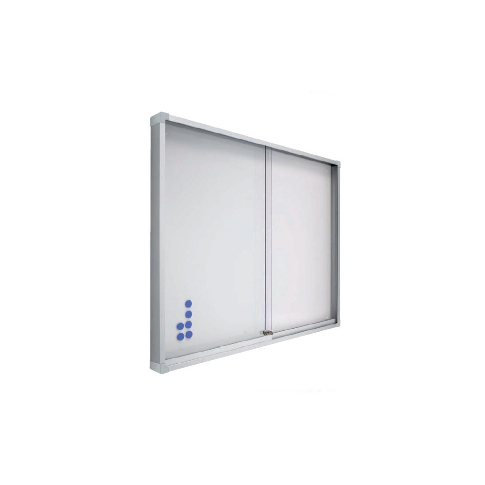Vitrine Cinzenta Magnética -  vitrines de Cortiça