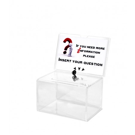 Urna Transparente com Fechadura e Expositor