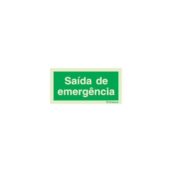 Sinal de Saída de emergência 300x150 mm Sinal de Saída de emergência 300x150 mm