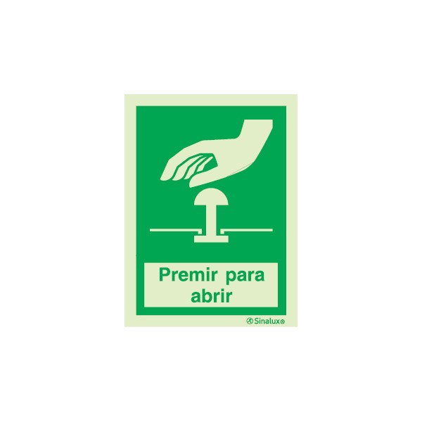 Sinal de premir para abrir 150x200 mm