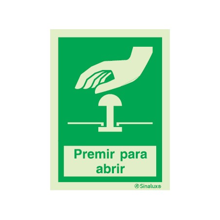 Sinal de premir para abrir 150x200 mm