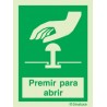 Sinal de premir para abrir 150x200 mm