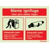 Sinal de manta ignífuga 200x150 mm