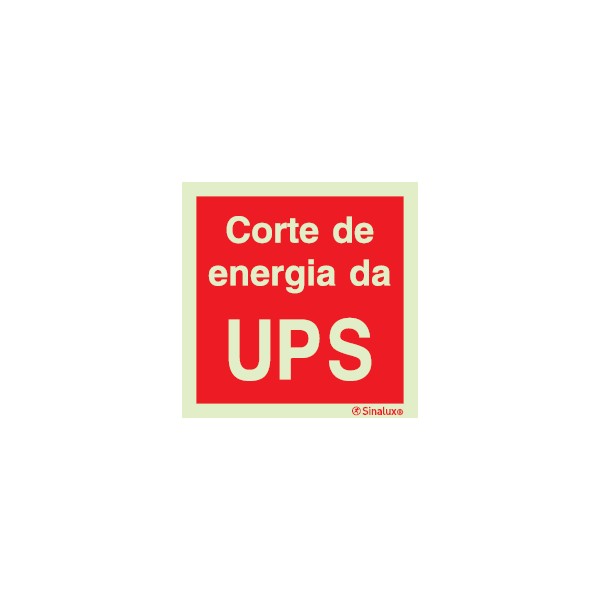 Sinal de corte de energia da UPS 150x150 mm Sinal de corte de energia da UPS 150x150 mm