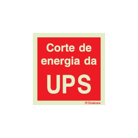 Sinal de corte de energia da UPS 150x150 mm