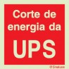 Sinal de corte de energia da UPS 150x150 mm