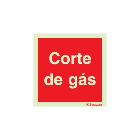 Sinal de corte de gás 150x150 mm