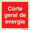 Sinal de corte geral de energia 150x150 mm
