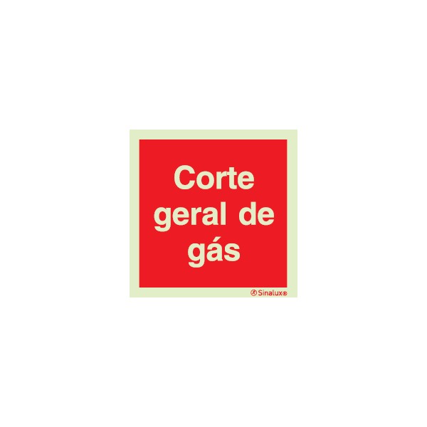 Sinal de corte geral de gás 200x200 mm Sinal de corte geral de gás 200x200 mm