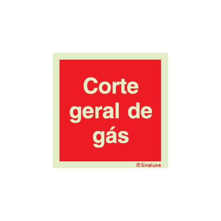 Sinal de corte geral de gás 200x200 mm
