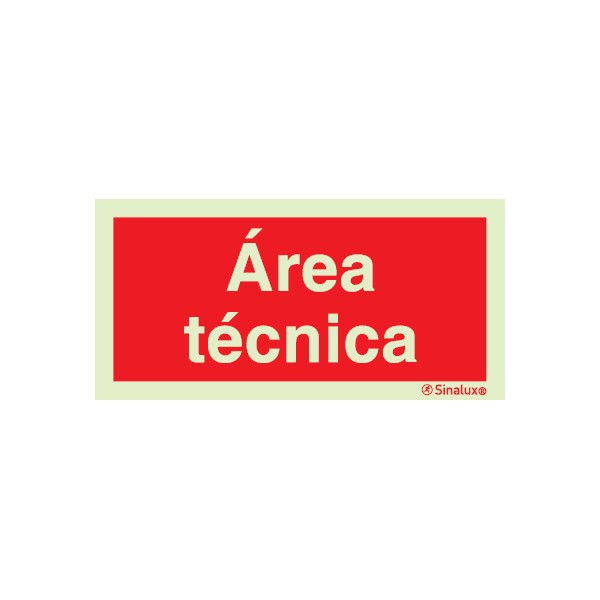 Sinal de área técnica 200x100 mm Sinal de área técnica 200x100 mm
