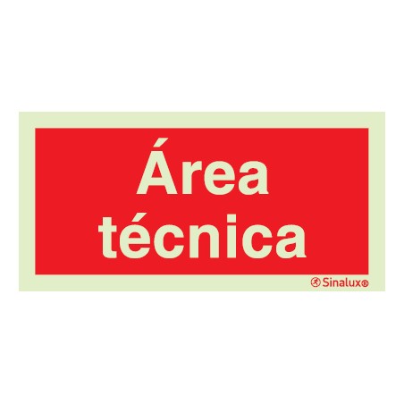 Sinal de área técnica 200x100 mm