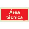 Sinal de área técnica 200x100 mm