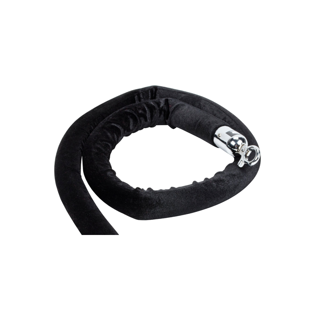 Corde en velours noir lisse - Chrome
