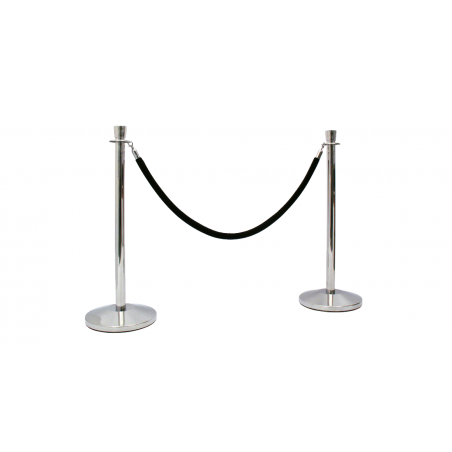 Black Smooth Velvet Rope - Chrome