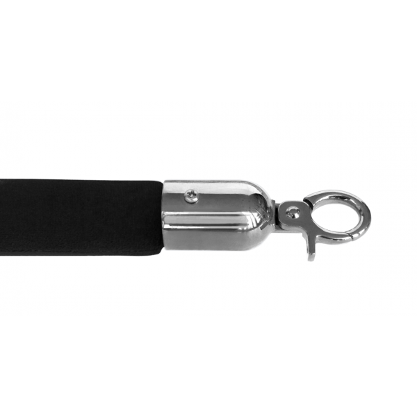 Corde en velours noir lisse - Chrome Corde en velours noir lisse - Chrome