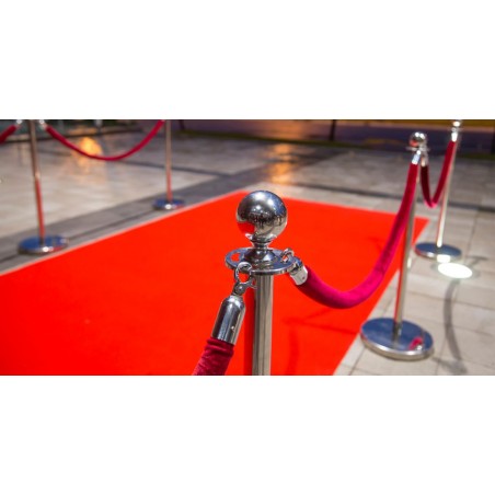 Corde lisse en velours rouge - Chrome