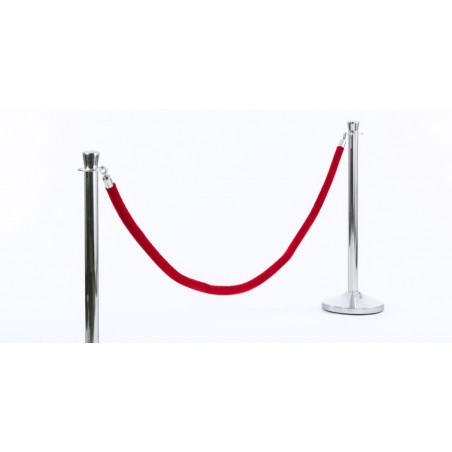 Red Smooth Velvet Rope - Chrome