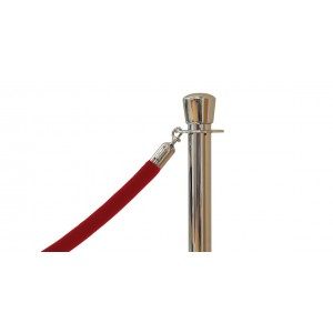 Corde lisse en velours rouge - Chrome