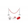 Corde lisse en velours rouge - Chrome