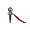 Red Smooth Velvet Rope - Chrome