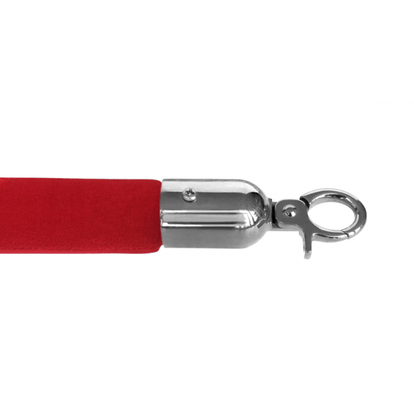 Corde lisse en velours rouge - Chrome Corde lisse en velours rouge - Chrome