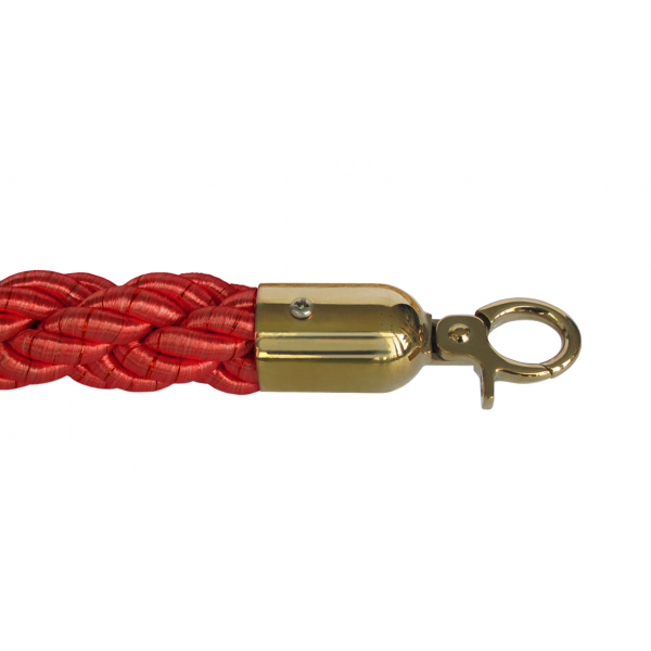 Corde entrelacée rouge - or Corde entrelacée rouge - or