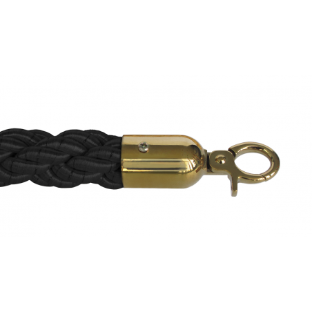 Cuerda entrelazada negra - Oro