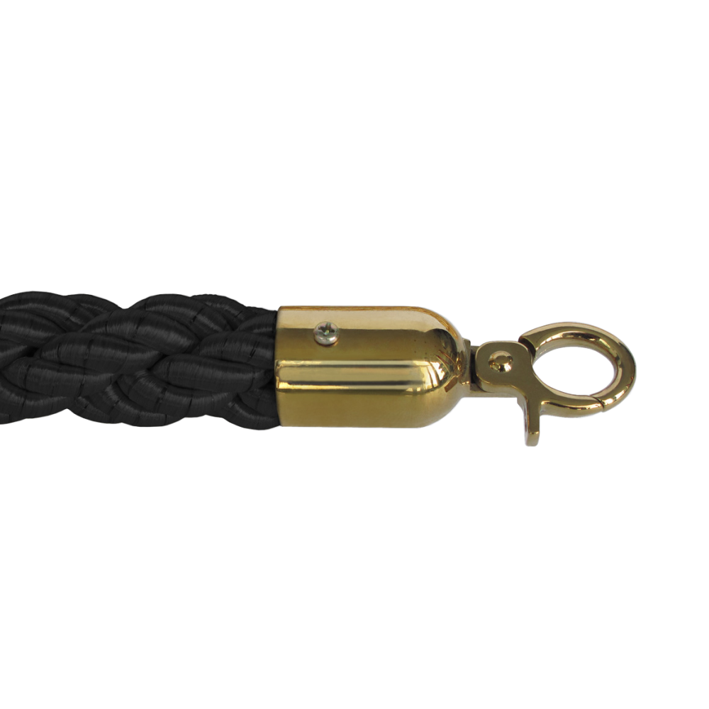 Corda Entrelaçada Preta - Dourado
