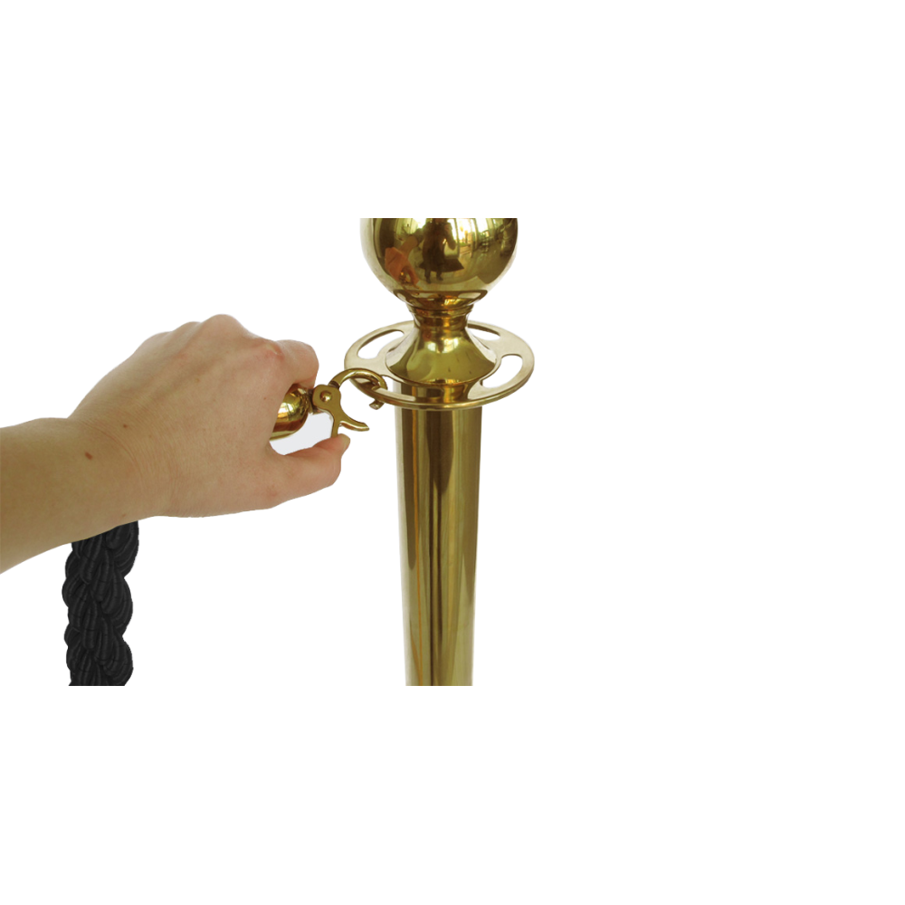 Corda Entrelaçada Preta - Dourado