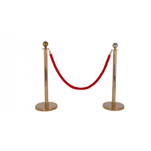 Corde lisse en velours rouge - Or