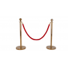 Red Smooth Velvet Rope - Gold