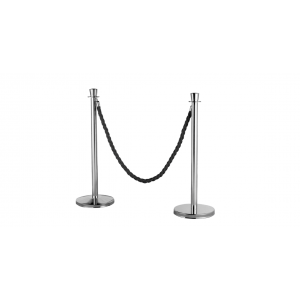 Corde entrelacée noire - Chrome
