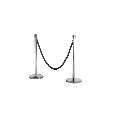 Black Interlaced Rope - Chrome