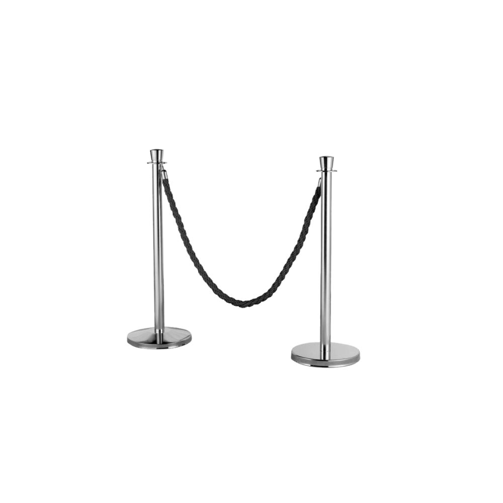 Corde entrelacée noire - Chrome