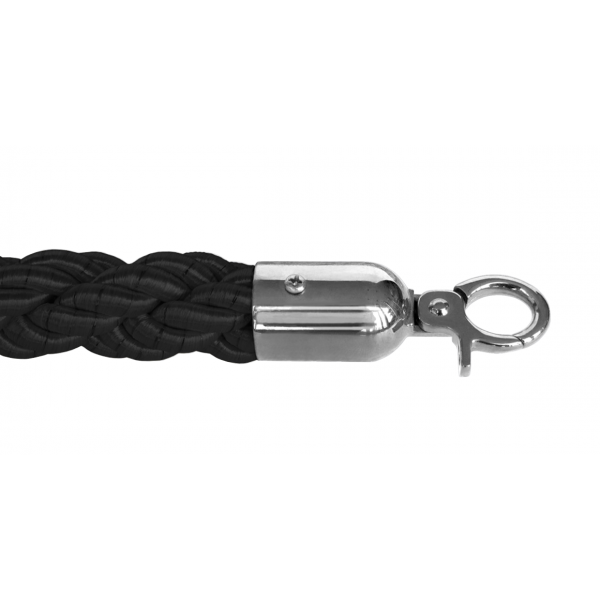 Corde entrelacée noire - Chrome