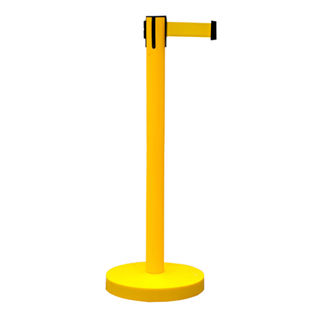 Yellow Separator Post with Retractable Strap