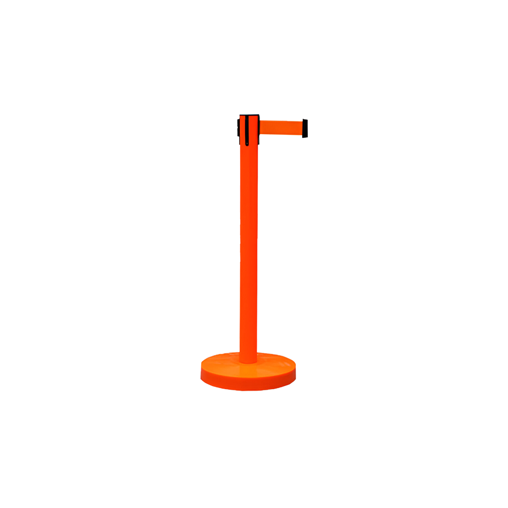 Orange Separator Post with Retractable Strap