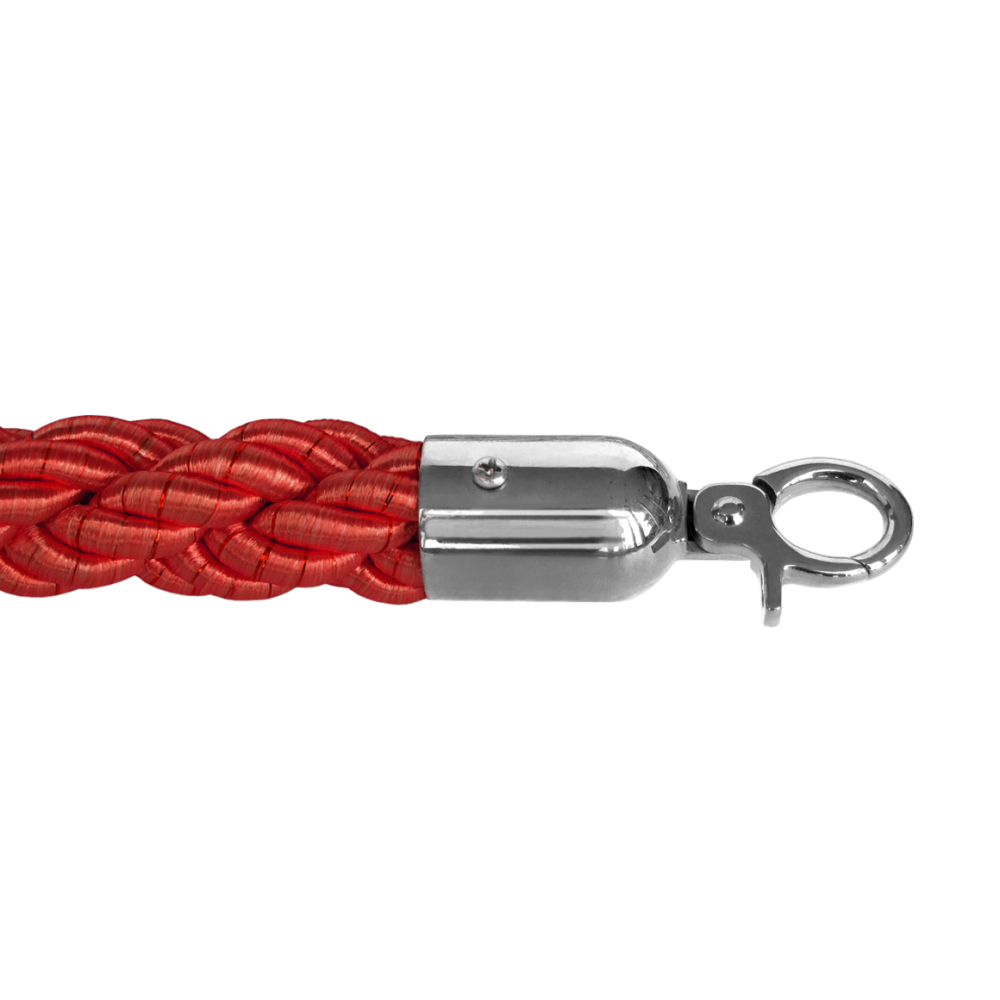 Corde entrelacée rouge - Chrome