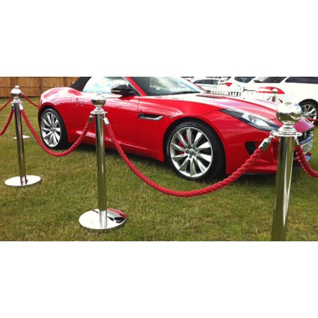 Red Interlaced Rope - Chrome