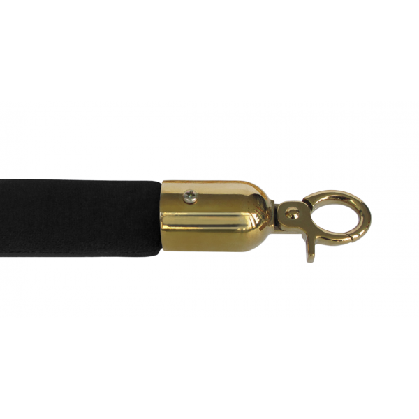 Corde en velours lisse noire - Or
