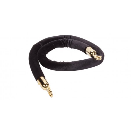 Corde en velours lisse noire - Or