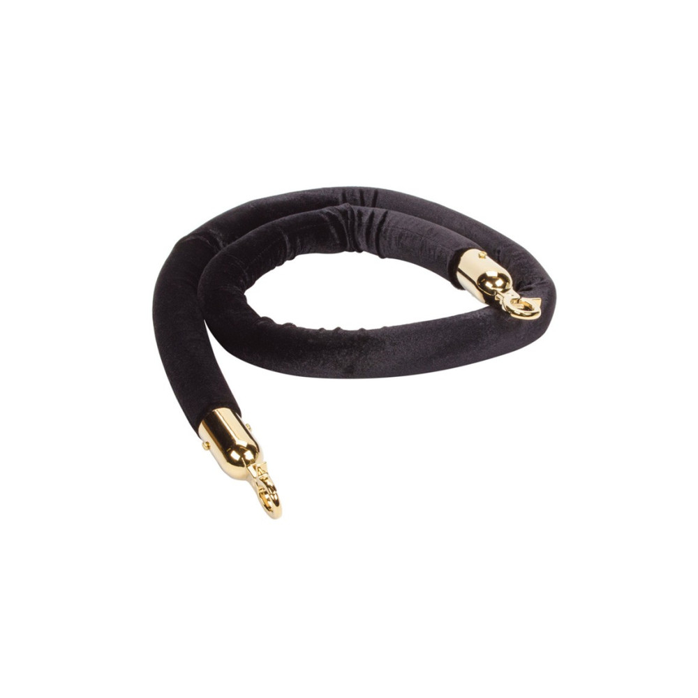 Black Smooth Velvet Rope - Gold