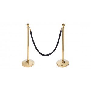 Corde en velours lisse noire - Or