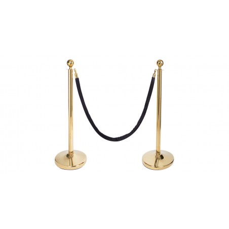 Cuerda de terciopelo liso negro - Oro