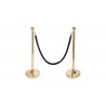 Corde en velours lisse noire - Or
