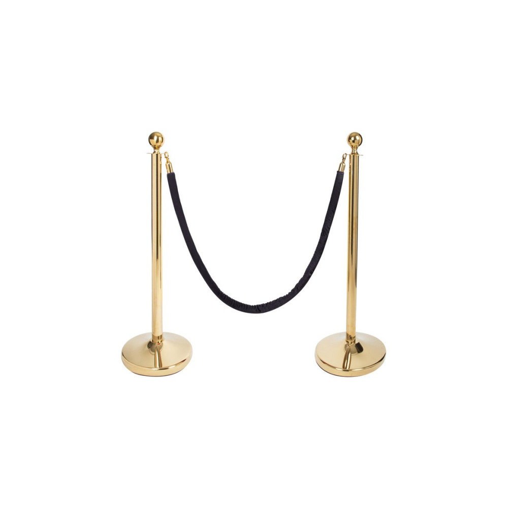 Black Smooth Velvet Rope - Gold